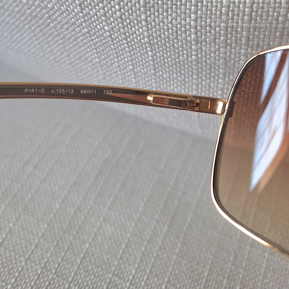 CHANEL 4141-Q Gold Frame Brown Gradient Aviator Sunglasses - Picture 5 of 8